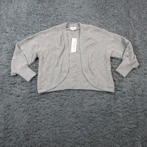 PINQUE Cardigan Womens XS Gray Open Oversized Dolman Sleeve Cable-Knit NWT